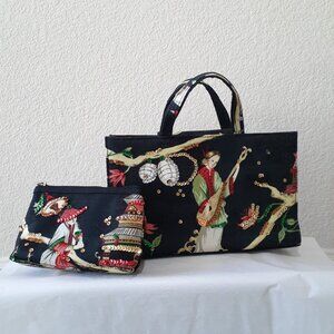 Modella 2pc Asian Motif  sequin  Handbag